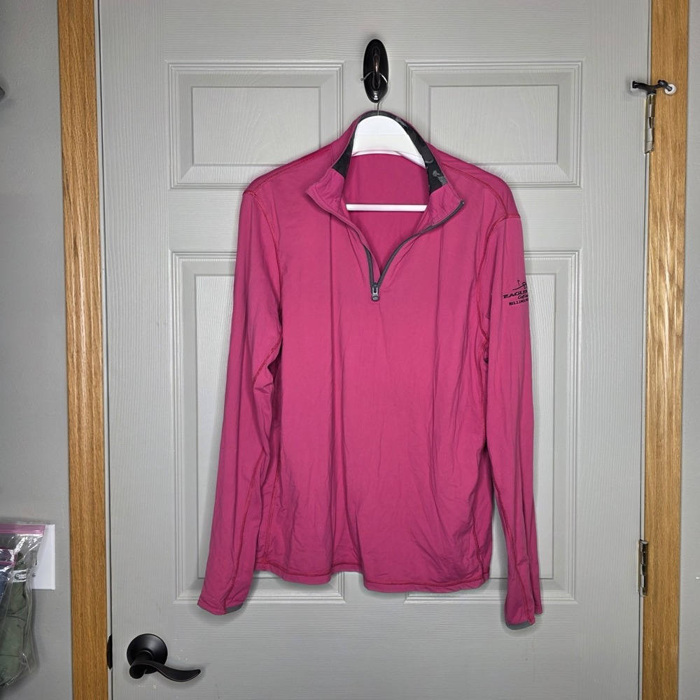 Greyson Womens Pink Quarter Zip Pullover Golf Club Active Wear Top Size Large